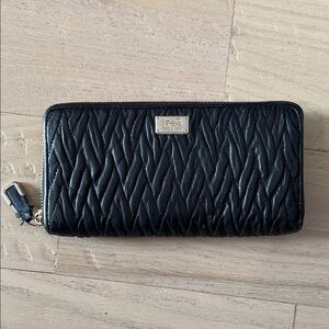 Coach Black Quilted Women's Wallet with Gold Accents